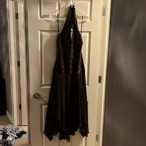 BCBGMaxAzria - sz4 -brown silk halter style dress with drop waist.Make an offer!
